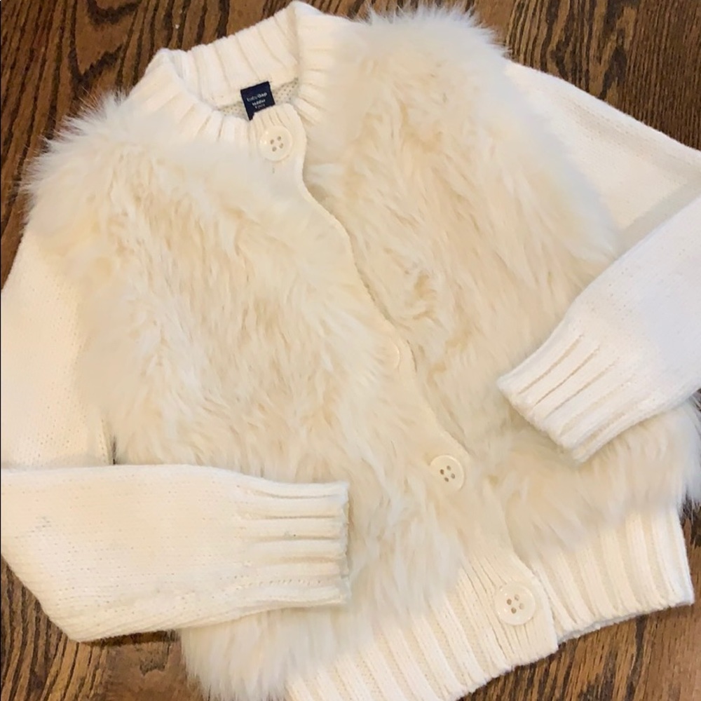 Cream Gap Kids faux fur sweater